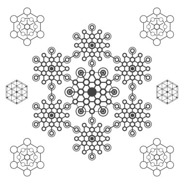 Beyaz arkaplanda çokgen simgeler