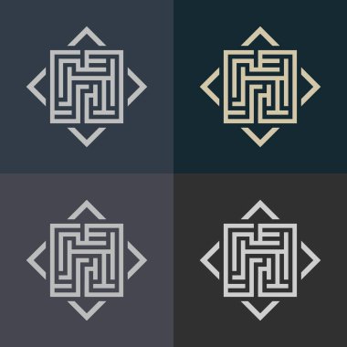Geometrik logoları olan soyut modern arkaplan
