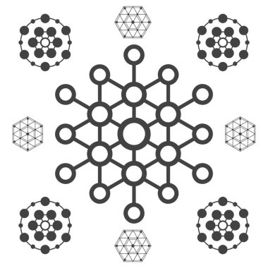 Beyaz arkaplanda çokgen simgeler