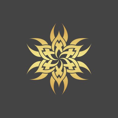 Koyu arkaplanda çiçek simgesi