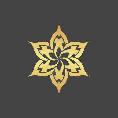 Koyu arkaplanda çiçek simgesi