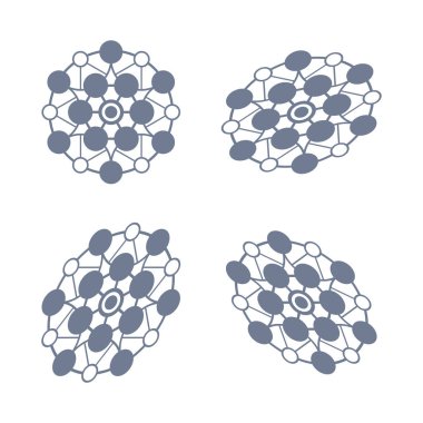 Beyaz arkaplanda çokgen set simgesi