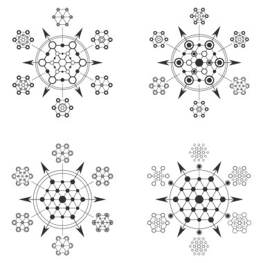 Soyut modern arkaplanda çokgen geometrik simge seti