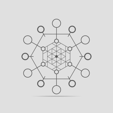 Beyaz arkaplanda çokgen simgesi