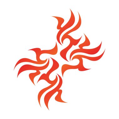 Beyaz arkaplanda kırmızı alev işareti