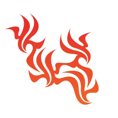 Beyaz arkaplanda kırmızı alev işareti