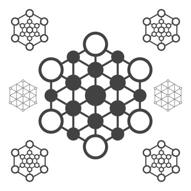 Beyaz arkaplanda çokgen simgeler