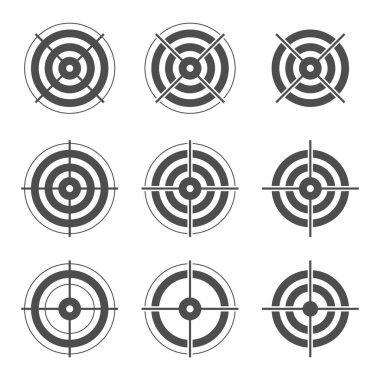 Beyaz arkaplanda hedef simgesi belirlendi