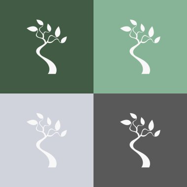 Renkli ağaç simgeleri kümesi