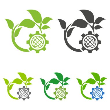 Beyaz arkaplanda eko simgesi ayarlandı  