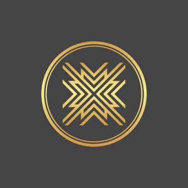 Koyu arkaplanda altın simge