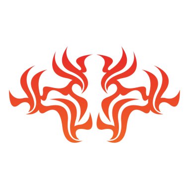 Beyaz arkaplanda kırmızı alev işareti