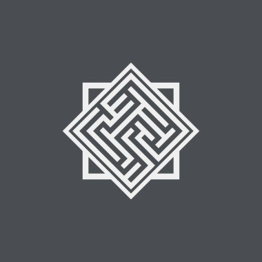 Siyah arkaplanda Geometrik simge