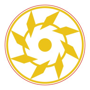 Beyaz modern arkaplanda sarı çember