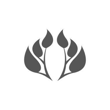 Beyaz arkaplanda çiçek simgesi