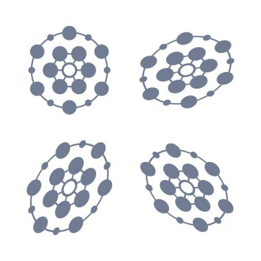 Beyaz arkaplanda çokgen set simgesi