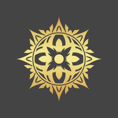 Koyu arkaplanda altın simge