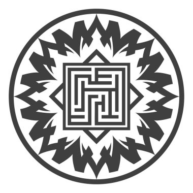 Modern arka planda siyah beyaz labirent