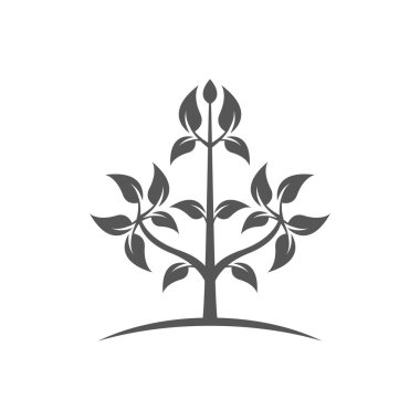 Beyaz arkaplanda ağaç simgesi