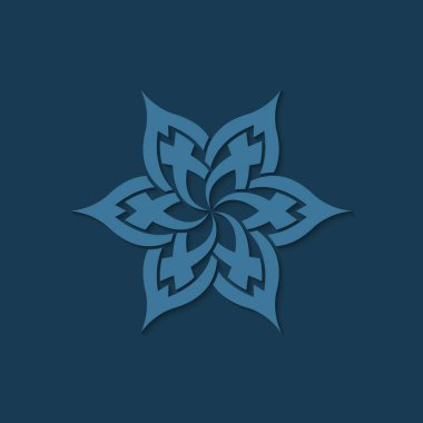 Mavi arkaplanda çiçek simgesi 