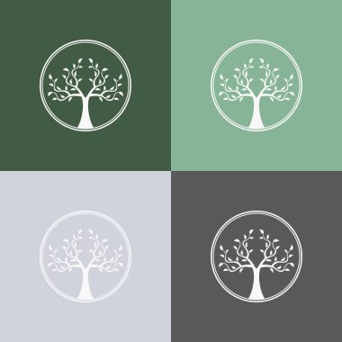 Renkli ağaç simgeleri kümesi