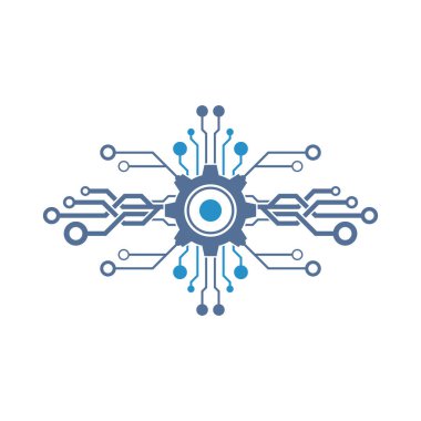 Beyaz arkaplanda teknoloji simgesi 