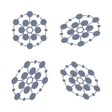 Beyaz arkaplanda çokgen set simgesi