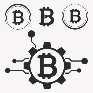 Beyaz arkaplanda bitcoin simgesi 