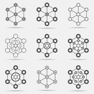 Beyaz arkaplanda çokgen simge seti