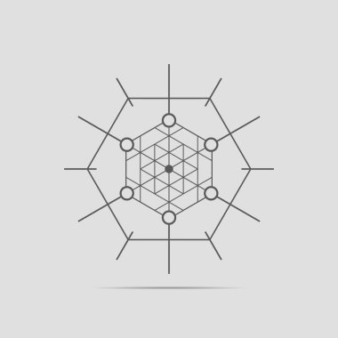 Beyaz arkaplanda çokgen simgesi