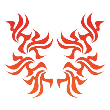 Beyaz arkaplanda kırmızı alev işareti