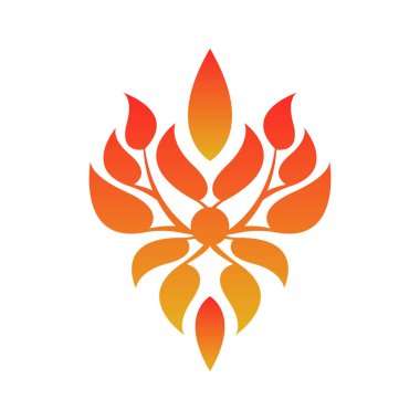 Beyaz arkaplanda çiçek simgesi