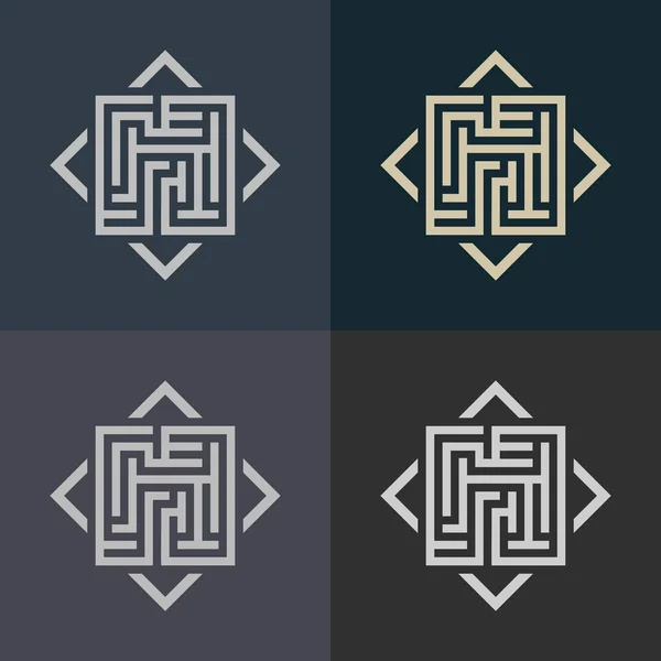 Абстрактний Сучасний Фон Набором Геометричних Логотипів — стоковий вектор