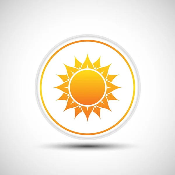 Εικονίδιο Ήλιου Λευκό Φόντο — Διανυσματικό Αρχείο