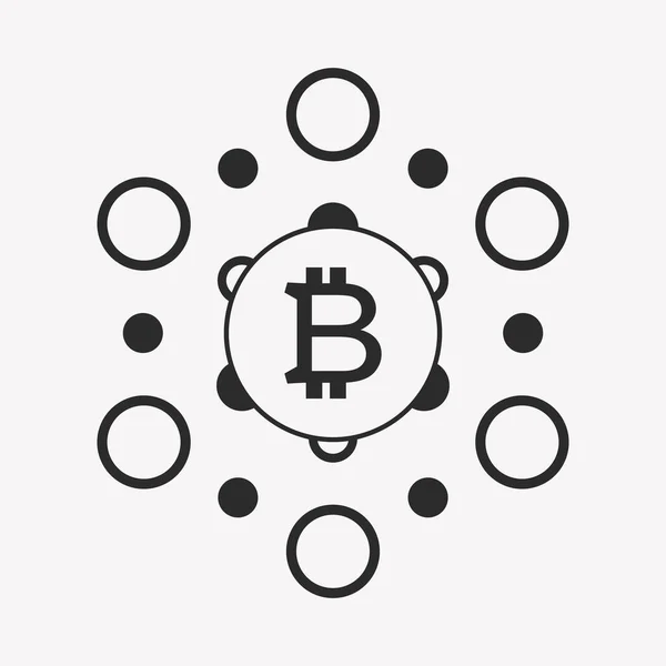Bitcoin Ikon Vit Bakgrund — Stock vektor