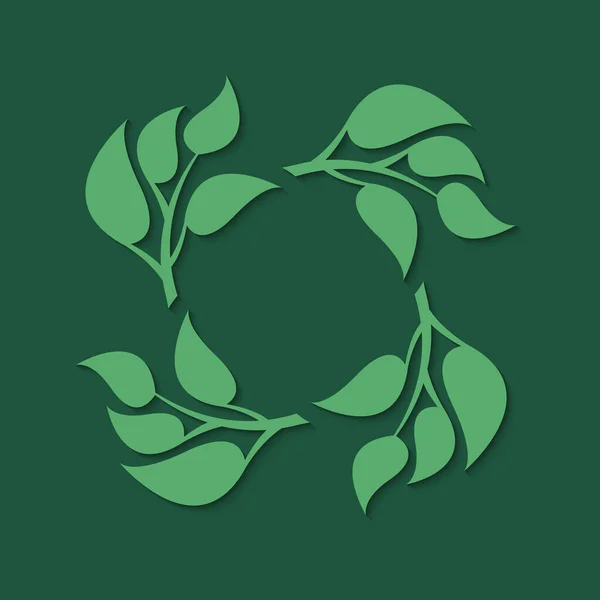 Icono Floral Sobre Fondo Verde — Vector de stock