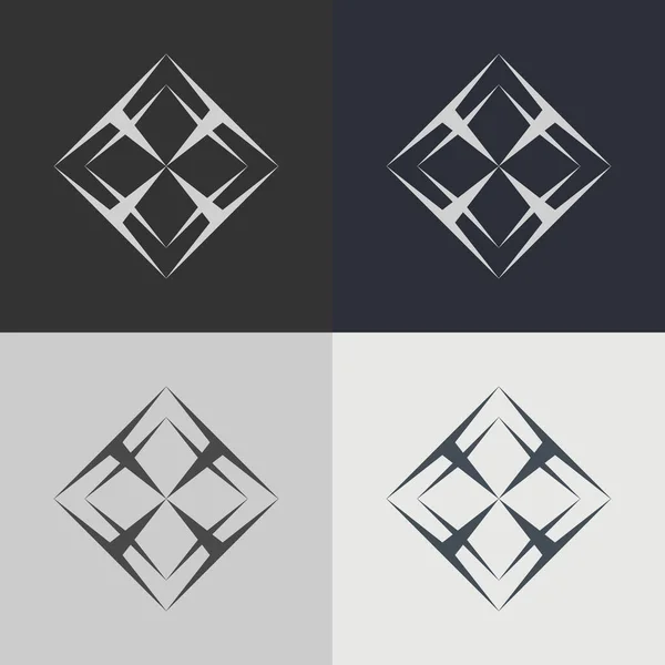 Geometric Icon Set Vector Illustration — 스톡 벡터