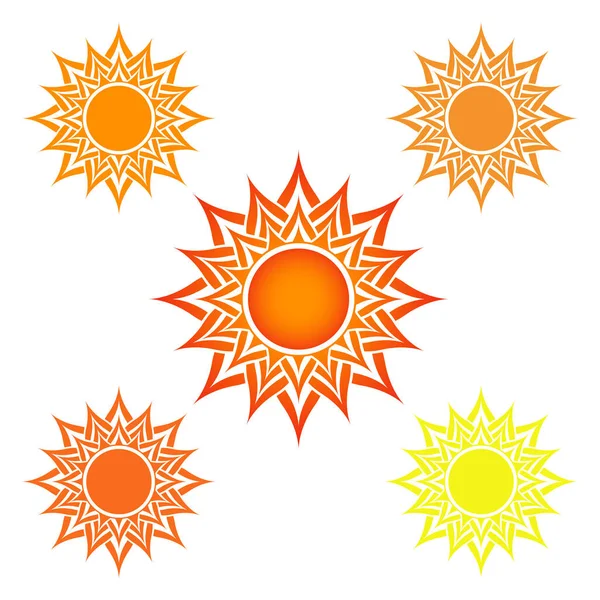 Icono Del Sol Sobre Fondo Moderno Abstracto — Vector de stock