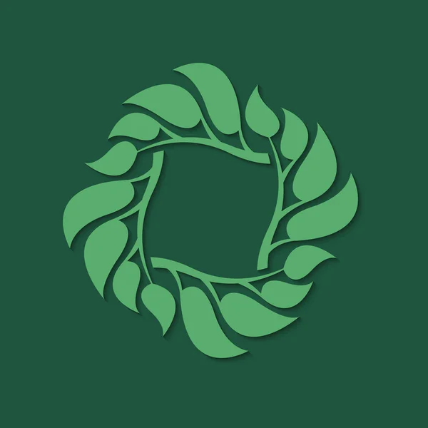 Icono Floral Sobre Fondo Verde — Vector de stock