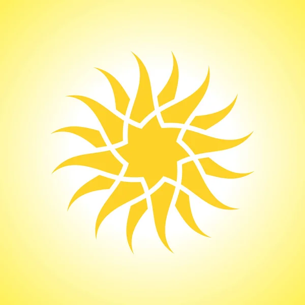 Sun Ikona Abstrakcyjne Współczesne Tło — Wektor stockowy