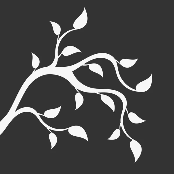 Branches Arbres Sur Fond Noir — Image vectorielle