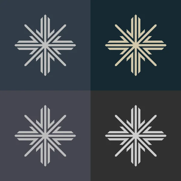 Fond Moderne Abstrait Avec Ensemble Logos Géométriques — Image vectorielle