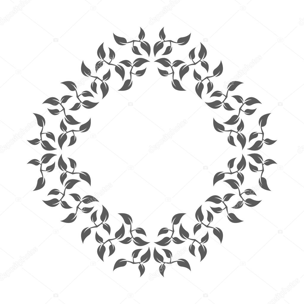Floral icon on white background