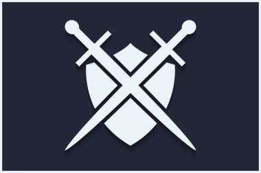 Modern arkaplanda kılıç ve kalkan işareti