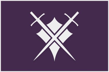 Modern arkaplanda kılıç ve kalkan işareti