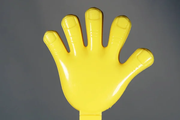 Yellow Rubber Glove Isolated Grey Background — Stock Photo, Image