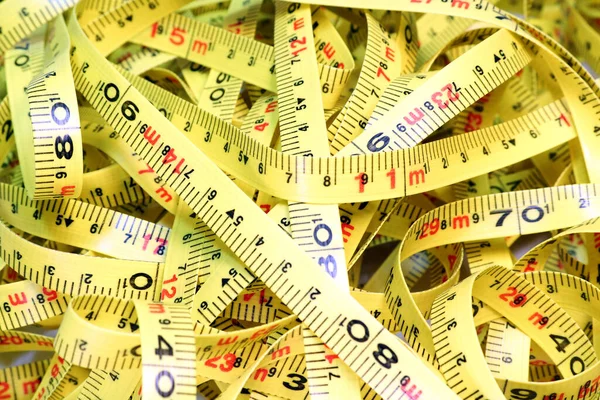 Yellow Measuring Tape Background — Stock Photo, Image