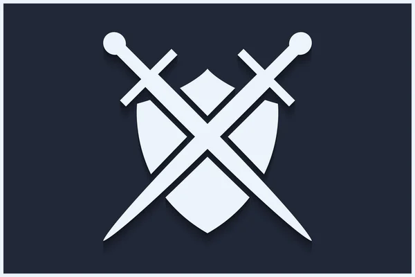 Swords Shield Sign Modern Background — Stock Photo, Image