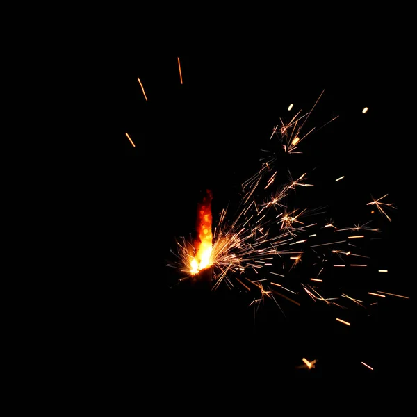 Welding Sparks Black Background — Stock Photo, Image