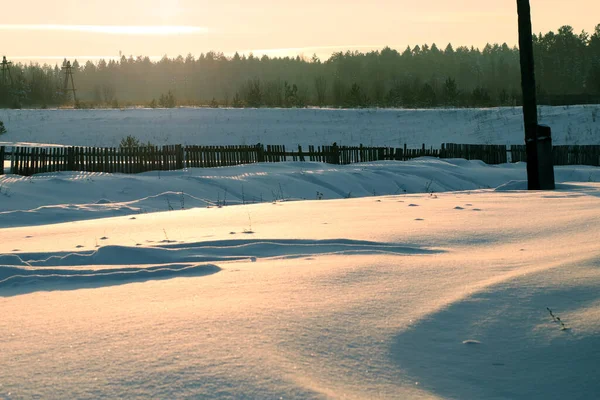 Paisaje Invernal Con Árboles Cubiertos Nieve Cerca — Foto de Stock